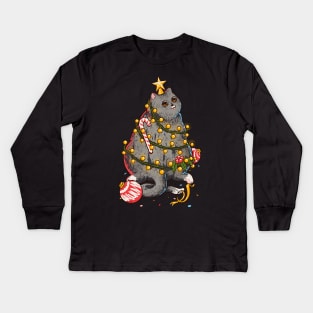 Christmas Cat or Christmas Tree? Kids Long Sleeve T-Shirt